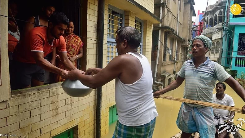 (تصاویر) جاری شدن سیل در بنگال غربی